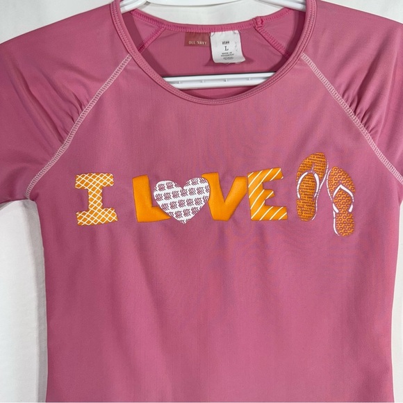 Old Navy Girls  I Love 🩴🩴 Swim Shirt - Picture 2 of 5